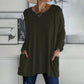 👚50% Rabatt ✨Langärmeliges Baumwoll-T-Shirt mit Tasche