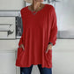 👚50% Rabatt ✨Langärmeliges Baumwoll-T-Shirt mit Tasche