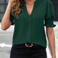 🔥Heißer Verkauf - 50% Rabatt💜Festes Damen-Shirt mit Puffärmel und V-Ausschnitt