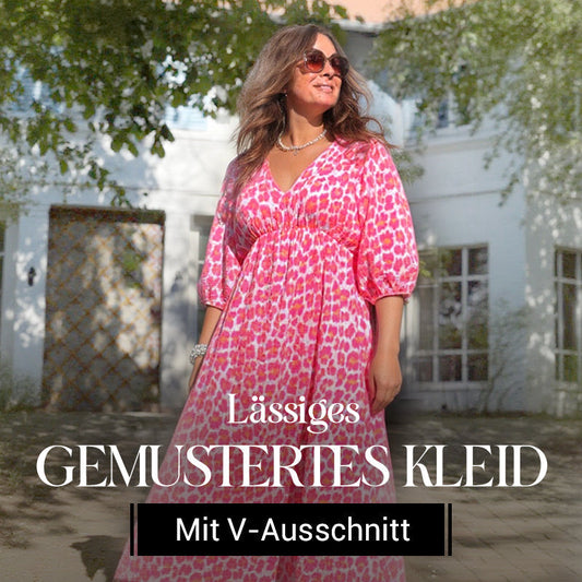 🏖️Sommer-Sonderverkauf 50 % Rabatt!!🎀Damenkleid mit V-Ausschnitt und Druck