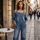 🔥Zeitlich begrenztes Angebot – Locker geschnittener Jumpsuit mit weitem Bein und Taschen
