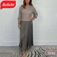 ⚡ Heute halber Preis! 💥Elegante und stilvolle Faltenkleider mit Rundhalsausschnitt für Damen