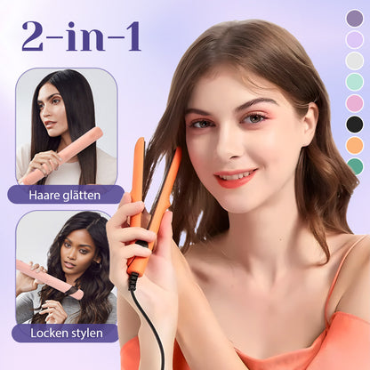 🔥2-in-1 Mini-Lockenstab & Glätteisen Haarglätter
