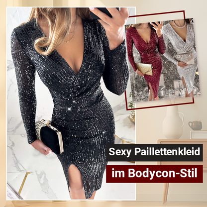 🎅Weihnachtsverkauf 50% Rabatt🎄✨Sexy Paillettenkleid im Bodycon-Stil