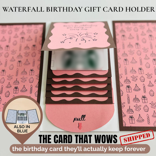 🎁LETZTER TAG 50 % RABATT🎂✨Handgefertigtes Wasserfall-Geburtstagsgeschenk-Kartenheft❤