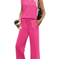 💕50% RABATT🌺2025 Neue Frauen Casual Cap Sleeve Top Wide Leg Crop Pants Zweiteilige Sets
