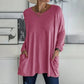 👚50% Rabatt ✨Langärmeliges Baumwoll-T-Shirt mit Tasche