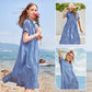 💃Letzter Tag des Ausverkaufs - 50% RABATT💞Damen V-Ausschnitt Revers gestreiftes langes Hemdkleid