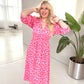 🏖️Sommer-Sonderverkauf 50 % Rabatt!!🎀Damenkleid mit V-Ausschnitt und Druck