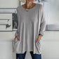 👚50% Rabatt ✨Langärmeliges Baumwoll-T-Shirt mit Tasche