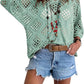 🥰50 % Rabatt💛Beiges Häkeloberteil für Damen im Boho-Stil mit V-Ausschnitt