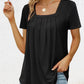 🔥60% Rabatt❤️‍🔥Elegantes, einfarbiges Damen-T-Shirt mit quadratischem Ausschnitt