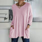 👚50% Rabatt ✨Langärmeliges Baumwoll-T-Shirt mit Tasche