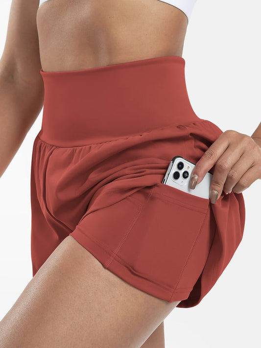✨️  2025 Hot Sale 51% Rabatt  🥰  2-in-1 Yoga Shorts mit hoher Taille und Seitentaschen