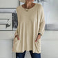 👚50% Rabatt ✨Langärmeliges Baumwoll-T-Shirt mit Tasche