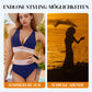 🩵HEISSER VERKAUF 60% RABATT🩵👙Patchwork-Bikini mit V-Ausschnitt, 2-teiliges Set