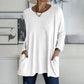 👚50% Rabatt ✨Langärmeliges Baumwoll-T-Shirt mit Tasche
