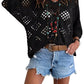 🥰50 % Rabatt💛Beiges Häkeloberteil für Damen im Boho-Stil mit V-Ausschnitt