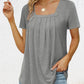 🔥60% Rabatt❤️‍🔥Elegantes, einfarbiges Damen-T-Shirt mit quadratischem Ausschnitt