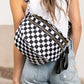 🎁Limitierter Rabatt🔥Schwarz-weiß kariertes Nylon-Bauchtasche