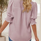 🔥Heißer Verkauf - 50% Rabatt💜Festes Damen-Shirt mit Puffärmel und V-Ausschnitt