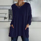 👚50% Rabatt ✨Langärmeliges Baumwoll-T-Shirt mit Tasche