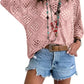 🥰50 % Rabatt💛Beiges Häkeloberteil für Damen im Boho-Stil mit V-Ausschnitt