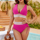 🩵HEISSER VERKAUF 60% RABATT🩵👙Patchwork-Bikini mit V-Ausschnitt, 2-teiliges Set