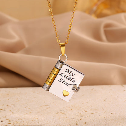 💌Mein Buch Halskette für Tochter, Sohn oder Liebhaber, Geburtstag Tag Geschenk, Graduierung Schmuck der Liebe
