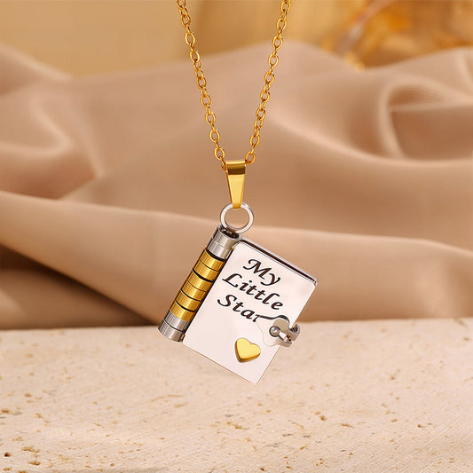 💌Mein Buch Halskette für Tochter, Sohn oder Liebhaber, Geburtstag Tag Geschenk, Graduierung Schmuck der Liebe