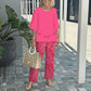 🥰50% RABATT🏆Damen-Print-Hose mit Rundhals-Top-Set