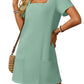 🌷 LETZTER TAG IM ANGEBOT: 49% RABATT!! 🏝️ Frauen Casual Kleid mit quadratischem Ausschnitt und kurzen Ärmeln, inklusive Taschen.