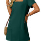 🌷 LETZTER TAG IM ANGEBOT: 49% RABATT!! 🏝️ Frauen Casual Kleid mit quadratischem Ausschnitt und kurzen Ärmeln, inklusive Taschen.