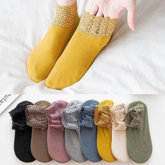 🔥Letzten Tag 49% Rabatt - 💖Atmungsaktive, rutschfeste 8-Farben-Spitzensocken für Damen