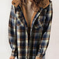 🔥🔥Damen Herbst und Winter verdickter Flanell langärmelige karierte Kapuzenjacke