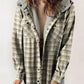🔥🔥Damen Herbst und Winter verdickter Flanell langärmelige karierte Kapuzenjacke