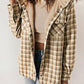 🔥🔥Damen Herbst und Winter verdickter Flanell langärmelige karierte Kapuzenjacke