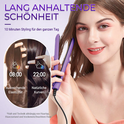 🔥2-in-1 Mini-Lockenstab & Glätteisen Haarglätter