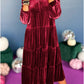 🔥Neujahrsverkauf🎉2024 Frauen Weihnachten V-Ausschnitt Samt Kleid