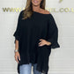 🔥2025 Heißer Verkauf🔥Lockere, plissierte Off-Shoulder-Blusen für Damen