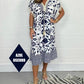 🌞Summer Hot Sale-50% Rabatt✨Bedrucktes Freizeitkleid mit V-Ausschnitt und Fransen an den kurzen Ärmeln