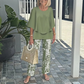 🥰50% RABATT🏆Damen-Print-Hose mit Rundhals-Top-Set