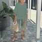 🥰50% RABATT🏆Damen-Print-Hose mit Rundhals-Top-Set