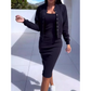 ⏳Begrenzte Zeit 50% Rabatt💥Set aus figurbetontem Kleid und Jacke mit Spaghettiträgern