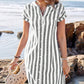 🌸✨Gestreiftes Button-Down-Hemdkleid für Damen