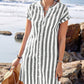 🌸✨Gestreiftes Button-Down-Hemdkleid für Damen