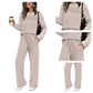 🔥LETZTER TAG 50% RABATT✨Damen-Set aus Rundhals-Oberteil und Hose mit Kordelzug