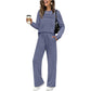 🔥LETZTER TAG 50% RABATT✨Damen-Set aus Rundhals-Oberteil und Hose mit Kordelzug