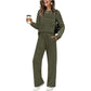 🔥LETZTER TAG 50% RABATT✨Damen-Set aus Rundhals-Oberteil und Hose mit Kordelzug