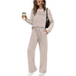 🔥LETZTER TAG 50% RABATT✨Damen-Set aus Rundhals-Oberteil und Hose mit Kordelzug
